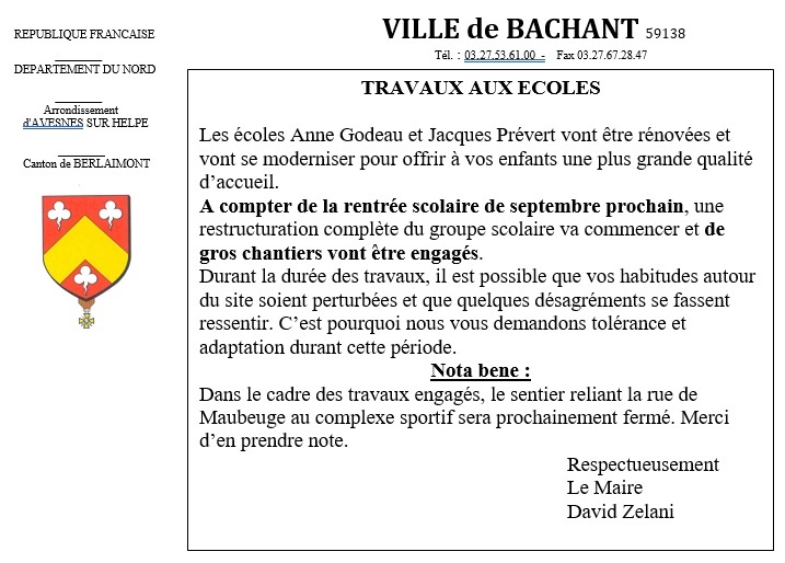 info travaux
